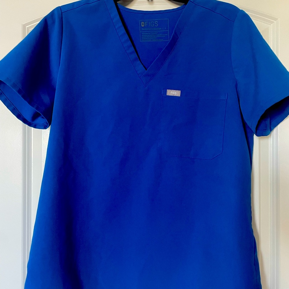 FIGS Royal Blue Catarina One Pocket Scrub Top